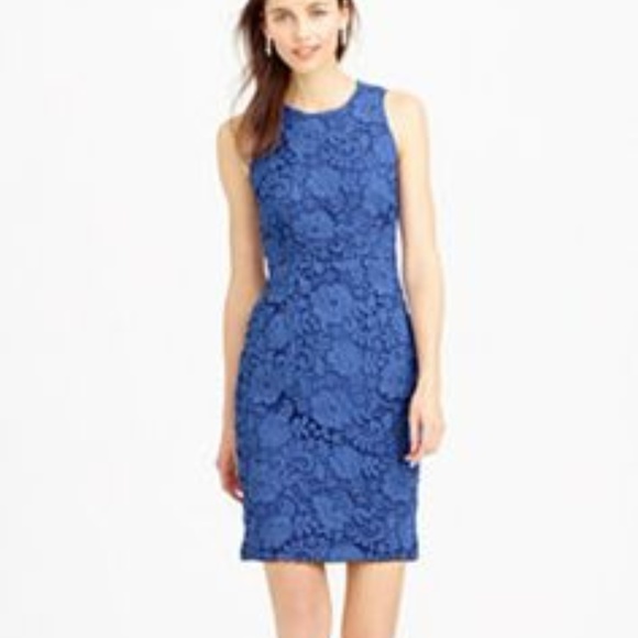 Blue Lace Sheath Dress